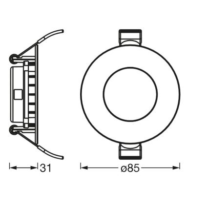 Osram - SLIM indbygningsspot LED/4,5W/230V 6500K