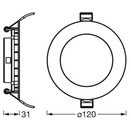 Osram - SLIM indbygningsspot LED/8W/230V 6500K Ø 12 cm