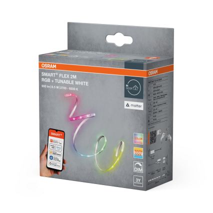 Osram - SMART+ FLEX RGB+TW, dæmpbart LED-bånd 2 m, 8,5 W, 230 V, 2700-6500 K, Wi-Fi