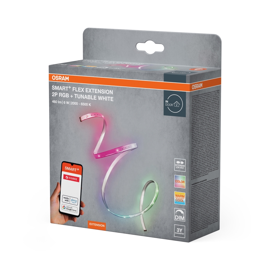Osram - SMART+ FLEX udvidelses-LED-strip RGB+TW, dæmpbar, 1,2 m, LED/6W/12V