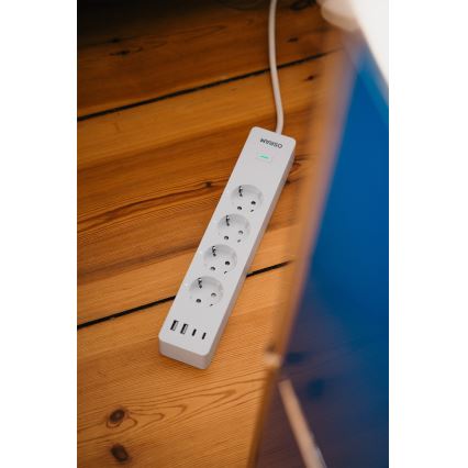 Osram - SMART+ forlængerledning med 4 stikkontakter (type F) + 2x USB-A + 2x USB-C, Wi-Fi