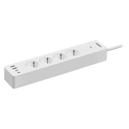 Osram - SMART+ forlængerledning med 4 stikkontakter (type F) + 2x USB-A + 2x USB-C, Wi-Fi