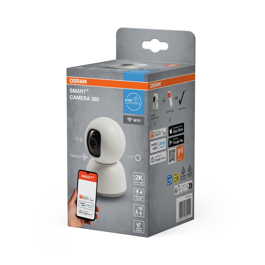 Osram - Smart indendørs 360°-kamera med 2K-sensor SMART+ 230V Wi-Fi