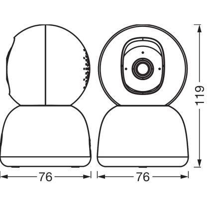 Osram - Smart indendørs 360°-kamera med 2K-sensor SMART+ 230V Wi-Fi