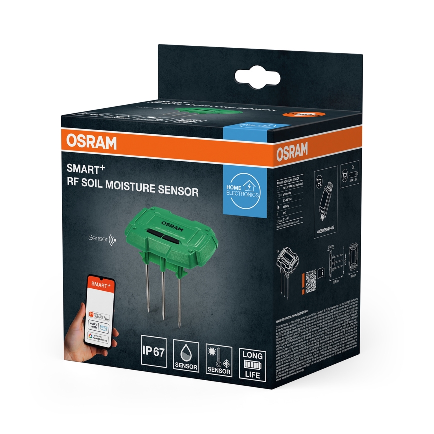 Osram - SMART+ jordfugtigheds- og temperatursensor 3xAAA IP67 Wi-Fi