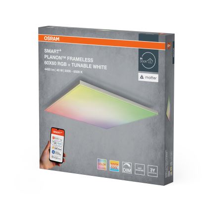 Osram - LED RGBW Dæmpbar loftlampe SMART+ PLANON LED/40W/230V 60x60 cm 3000-6500K Wi-Fi