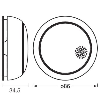 Osram - SMART+ røgalarm 3V Wi-Fi 1400 mAh