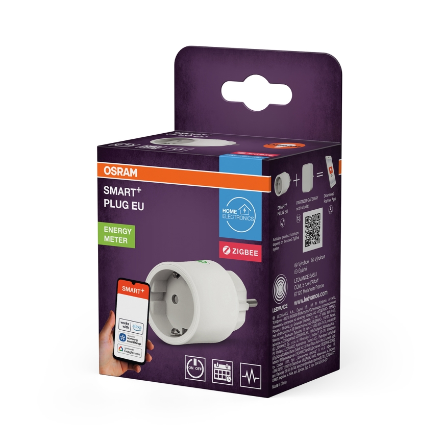 Osram - SMART+ SCHUKO smart stikkontakt 2300W/230V/10A hvid