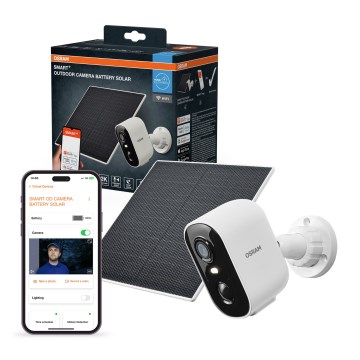Osram - Smart solcellekamera med sensor 2K SMART+ 5V 5200 mAh IP66 Wi-Fi