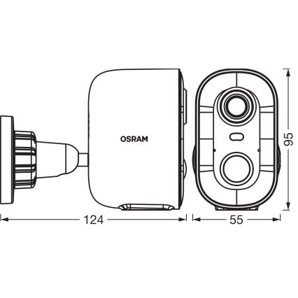 Osram - Smart solcellekamera med sensor 2K SMART+ 5V 5200 mAh IP66 Wi-Fi