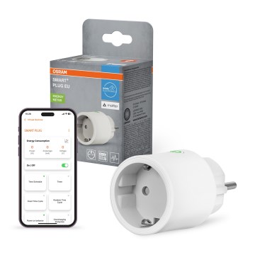 Osram - Smart stikdåse SMART+ MATTER SCHUKO 2300W/230V/10A Wi-Fi hvid