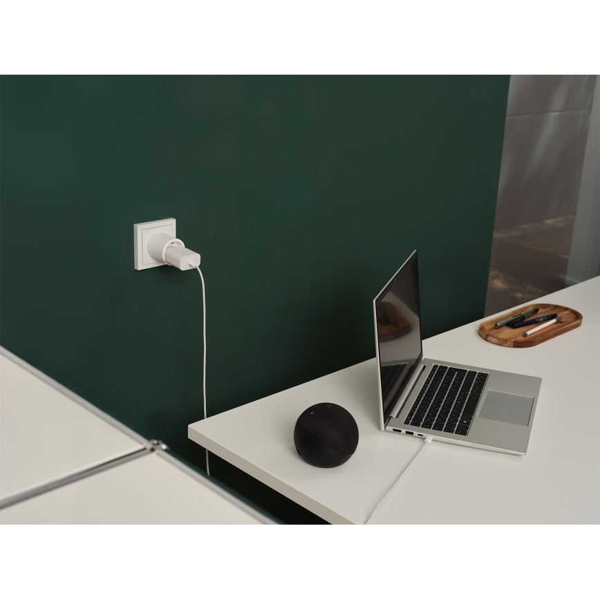 Osram - Smart stikdåse SMART+ MATTER SCHUKO 2300W/230V/10A Wi-Fi hvid