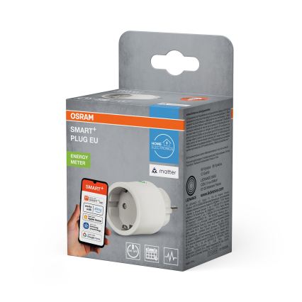 Osram - Smart stikdåse SMART+ MATTER SCHUKO 2300W/230V/10A Wi-Fi hvid