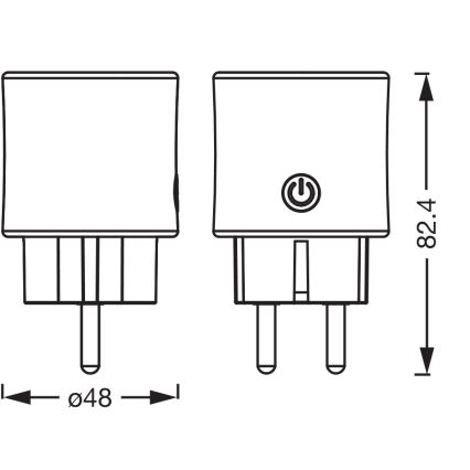 Osram - Smart stikdåse SMART+ MATTER SCHUKO 2300W/230V/10A Wi-Fi hvid