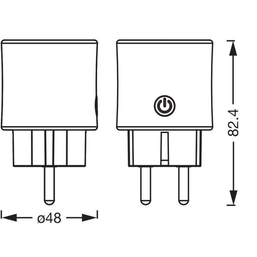 Osram - Smart stikdåse SMART+ MATTER SCHUKO 2300W/230V/10A Wi-Fi hvid