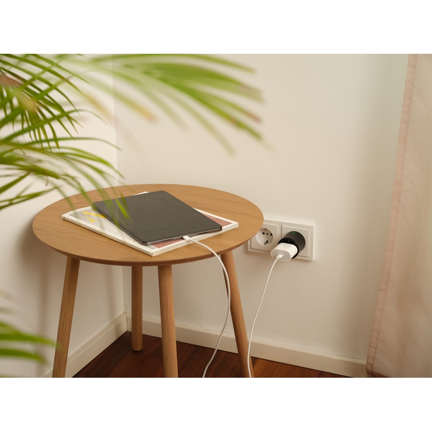 Osram - Smart stikdåse SMART+ MATTER SCHUKO 2300W/230V/10A Wi-Fi sort