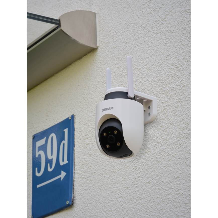 Osram - Smart udendørs kamera 360° med sensor 2K SMART+ 230V IP65 Wi-Fi