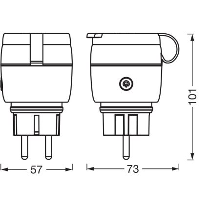 Osram - Smart udendørs stikkontakt SMART+ MATTER SCHUKO 3680W/230V/16A IP44 Wi-Fi