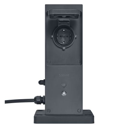 Osram - Smart udendørs strømstolpe med 2 x SCHUKO-stik og indbygget Wi-Fi-repeater, IP44