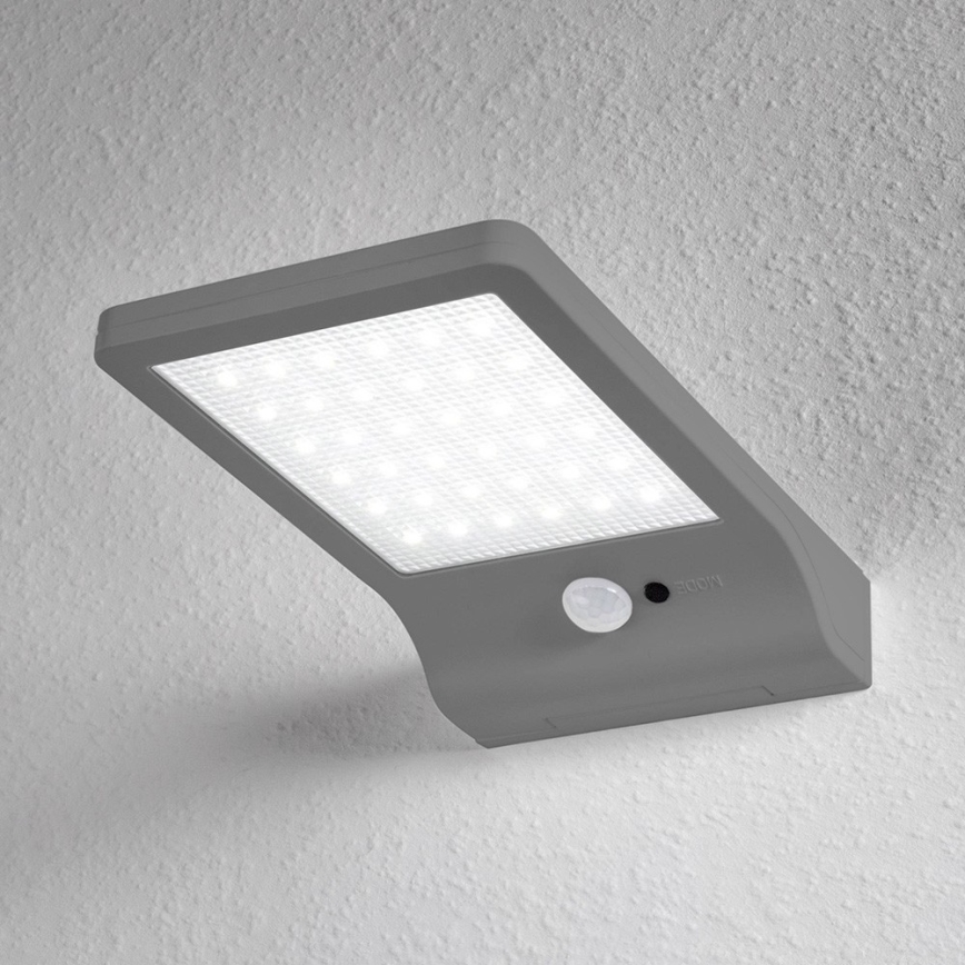 Osram - solcelledrevet væglampe med sensor DOORLED LED/3W/3,3V 2000 mAh IP44 sølv