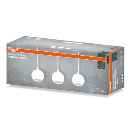 Osram - SPOT SPHERAL pendel på kabel 3xGU10/6W/230V hvid