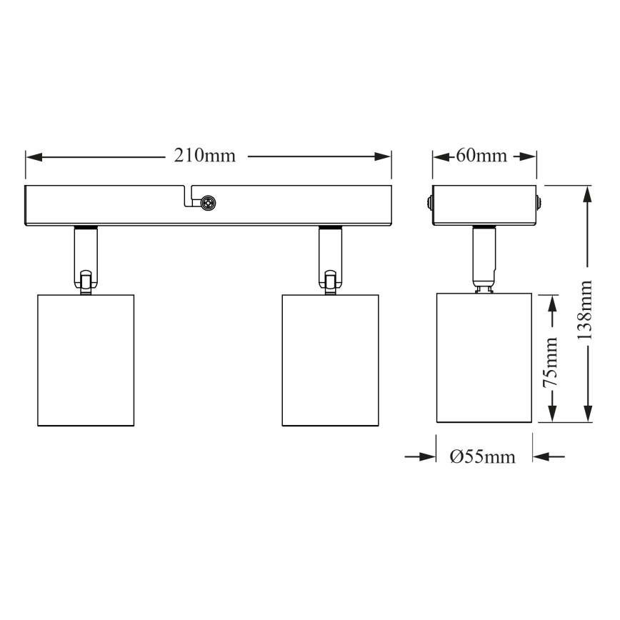 Osram - Spotarmatur ELEMENTAL 2xGU10/6W/230V