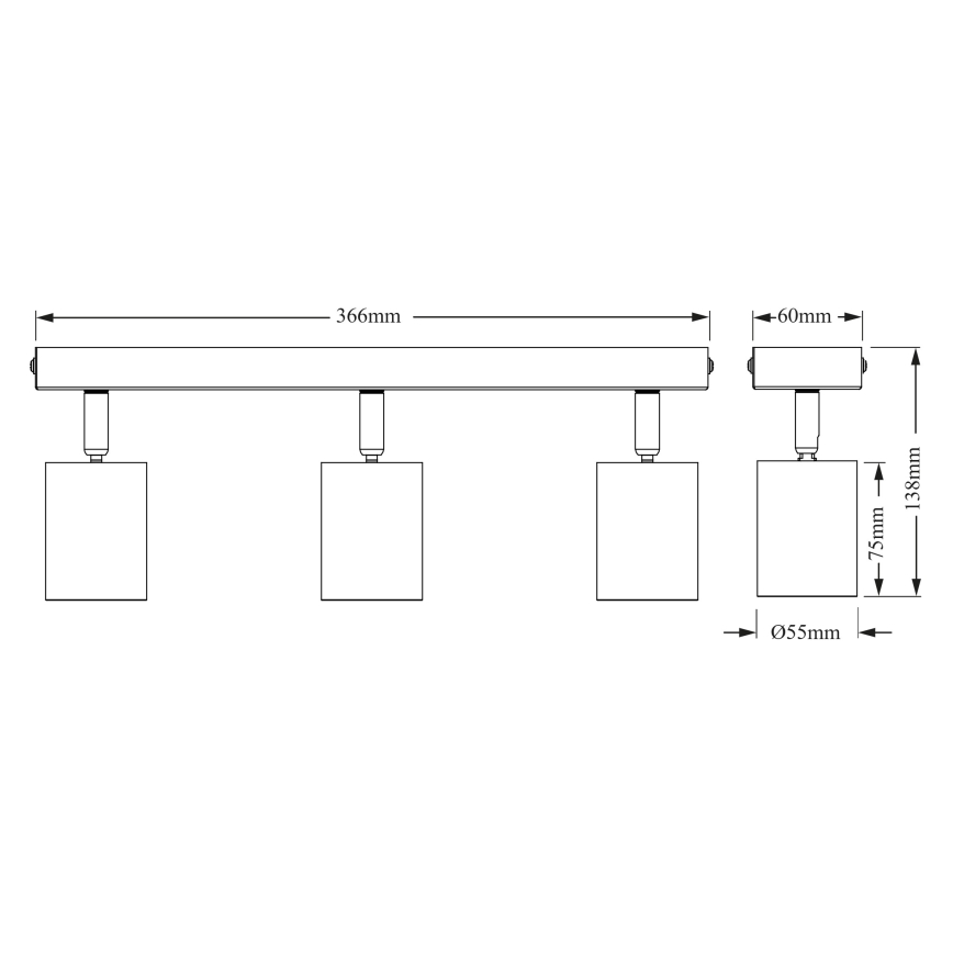 Osram - Spotarmatur ELEMENTAL 3xGU10/6W/230V