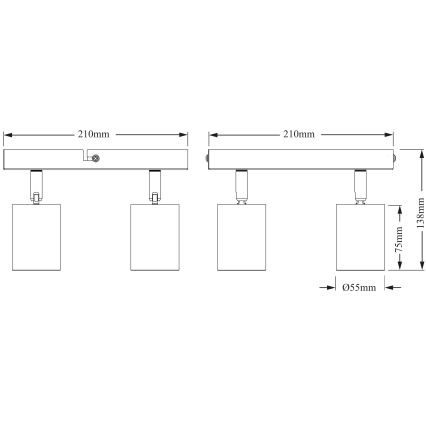 Osram - Spotarmatur ELEMENTAL 4xGU10/6W/230V