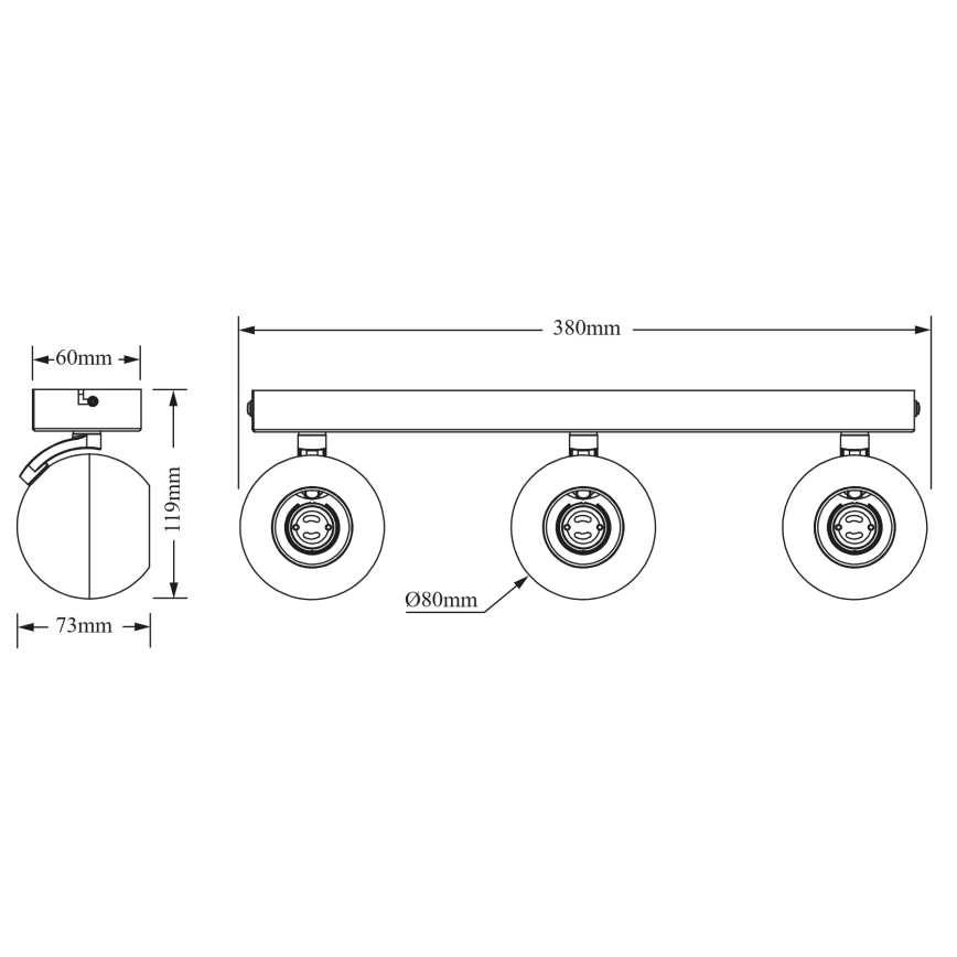 Osram - Spotarmatur SPOT SPHERAL 3xGU10/6W/230V hvid