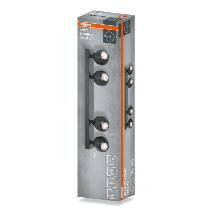 Osram - Spotarmatur SPOT SPHERAL 4xGU10/6W/230V sort
