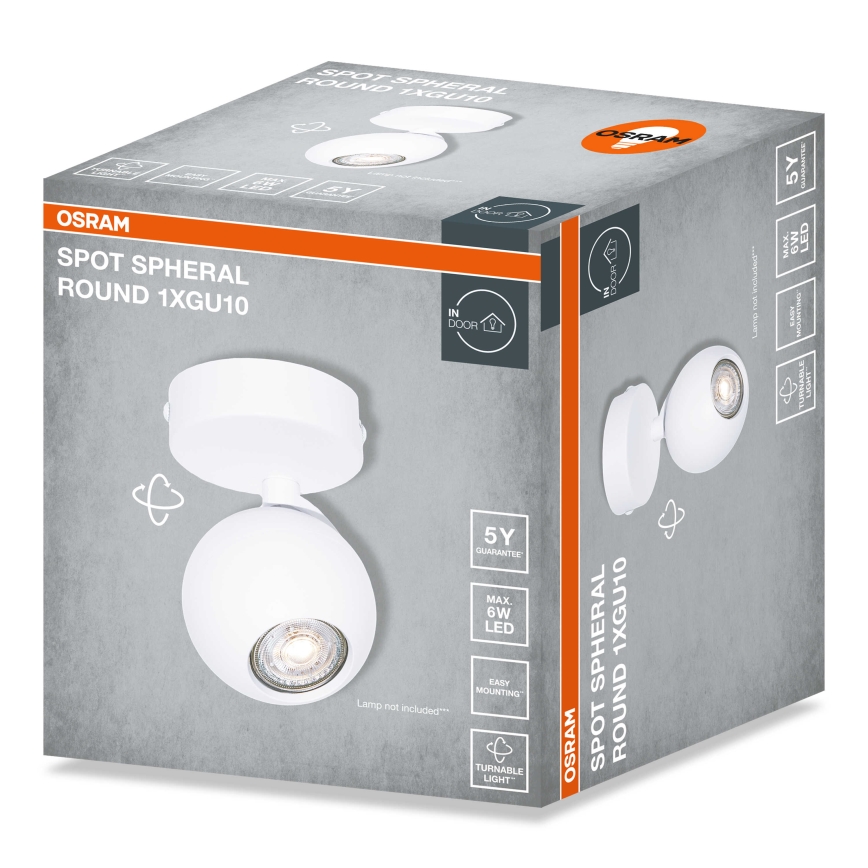 Osram - Spotlampe SPOT SPHERAL 1xGU10/6W/230V hvid