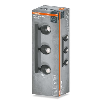 Osram - Spotlampe SPOT SPHERAL 3xGU10/6W/230V sort