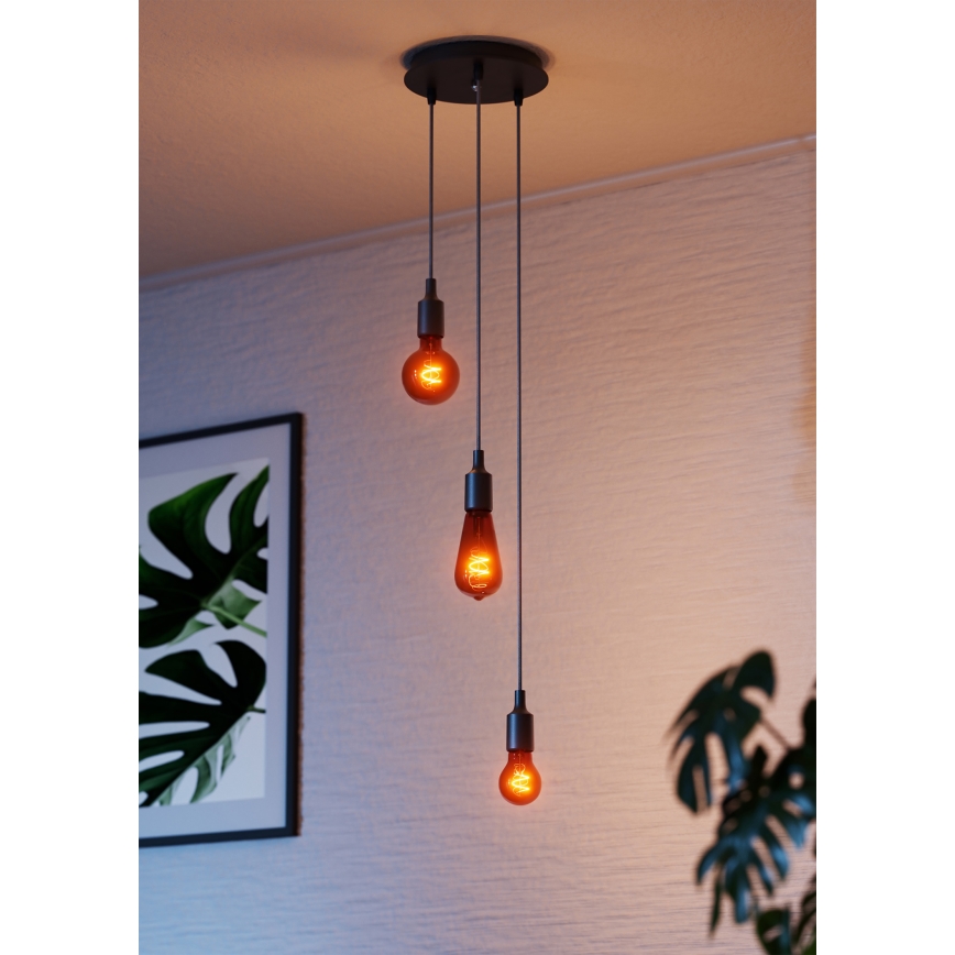 Osram - Strømkabel PENDULUM BELL 1xE27/15W/230V sort