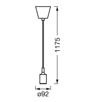 Osram - Strømkabel PENDULUM BELL 1xE27/15W/230V sort