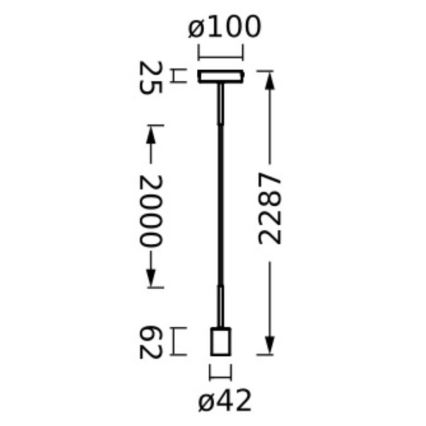 Osram - Strømkabel PENDULUM NEEDLE 1xE27/15W/230V beige
