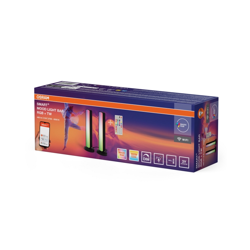 Osram - Sæt med 2 dæmpbare LED RGBW bordlamper MOOD LIGHT LED/4W/230V 2700-6500K Wi-Fi + fjernbetjening