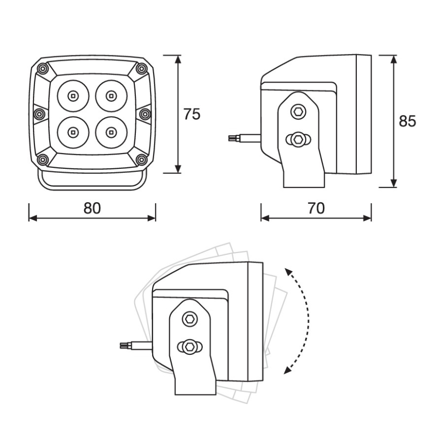Osram - Sæt med 2 LED-spots til biler LEDRIVING WL VX80-SP LED/20W/12/24V 6000K IP67
