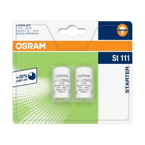 Osram - SÆT 2x Starter til fluorescerende lampe ST111 4-65W/230V