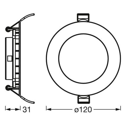 Osram - Sæt med 3 LED-indbygningsspots SPOT LED/8W/230V 3000K Ø 12 cm hvid