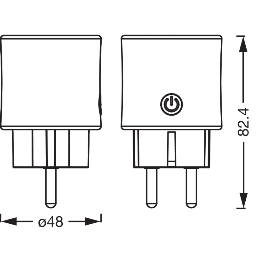 Osram - Sæt med 2 Smart stikkontakter SMART+ MATTER SCHUKO 2300W/230V/10A Wi-Fi hvid