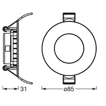 Osram - Sæt med 3 SLIM LED indbygningsspots, 4,5W/230V