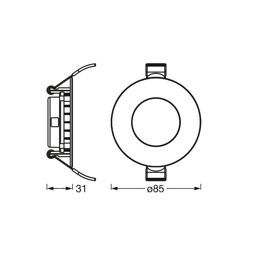 Osram - Sæt med 3 SLIM LED indbygningsspots, 4,5W/230V