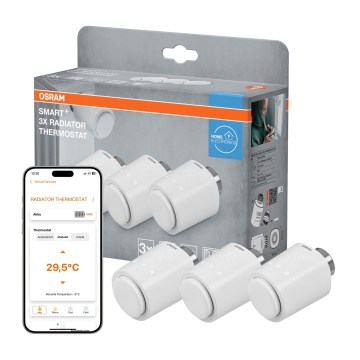 Osram - Sæt med 3 SMART+ termostathoveder, 3xAA, Wi-Fi