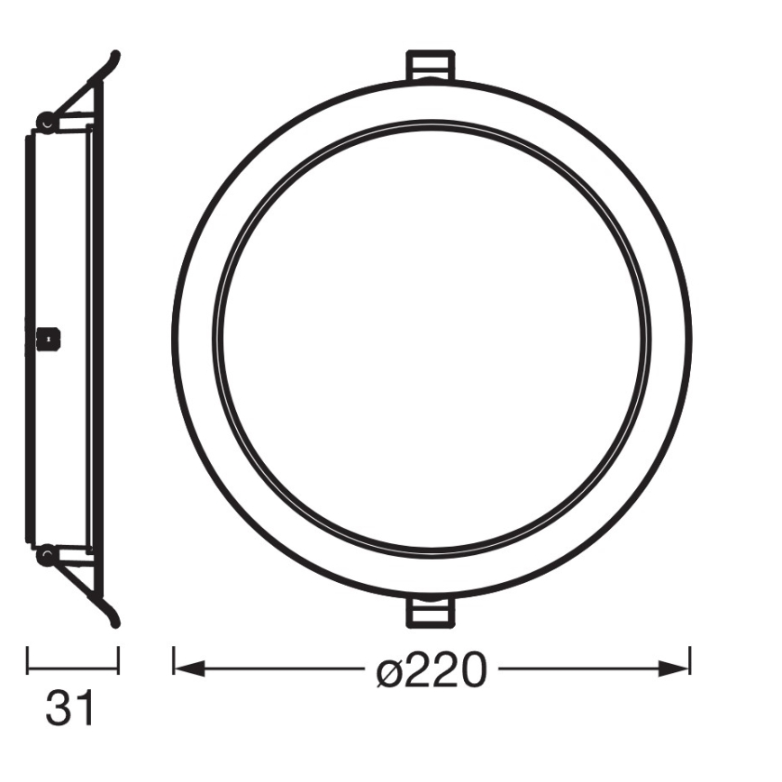 Osram - Sæt med 6 stk. ESSENTIAL LED/18W/230V 6500K Ø 22 cm, hvid