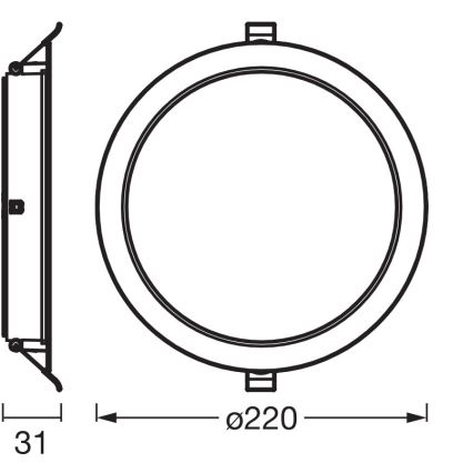 Osram - Sæt med 6x LED indbygningsspot ESSENTIAL LED/18W/230V 4000K Ø 22 cm hvid