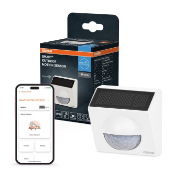 Osram - Udendørs solcelledrevet bevægelsessensor SMART+ 3,7 V hvid IP65 Wi-Fi 800 mAh