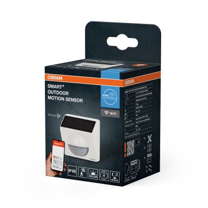 Osram - Udendørs solcelledrevet bevægelsessensor SMART+ 3,7 V hvid IP65 Wi-Fi 800 mAh