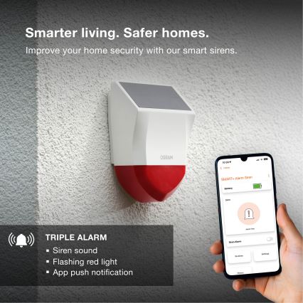Osram - Udendørs soldrevet alarm SMART+ 5V IP65 Wi-Fi