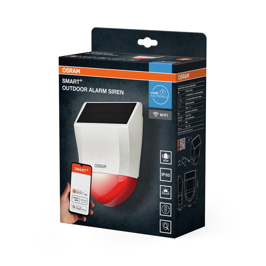 Osram - Udendørs soldrevet alarm SMART+ 5V IP65 Wi-Fi