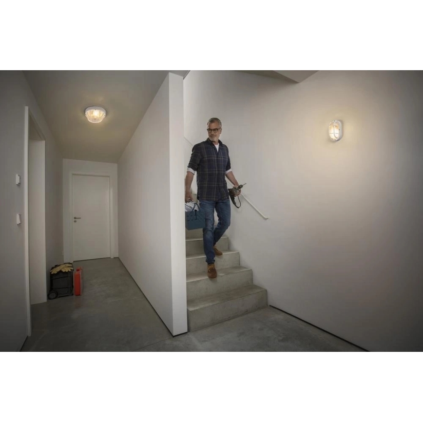 Osram - Udendørs vægarmatur BULKHEAD 1xE27/10W/230V IP54 hvid